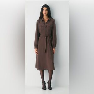 Wilfred Chocolate Long-Sleeve Dress